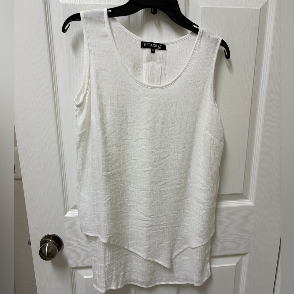 Piccadilly White Sleeveless Women's Top